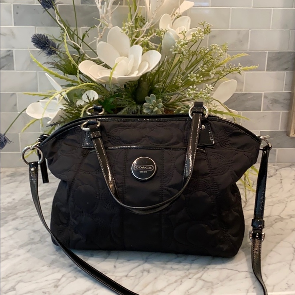 Authentic Black Fabric Coach Bag ON SALE TODAY